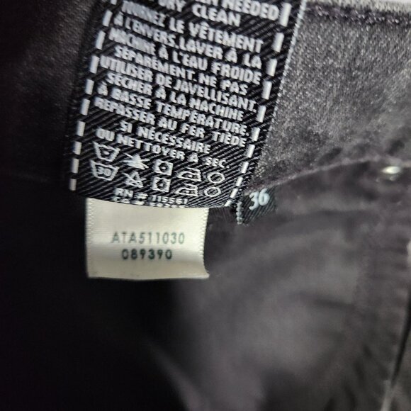 7 For All Mankind Slimmy Jeans Mens 36x34 Slim Fit Stretch Denim Dark Gray Wash - Picture 8 of 14